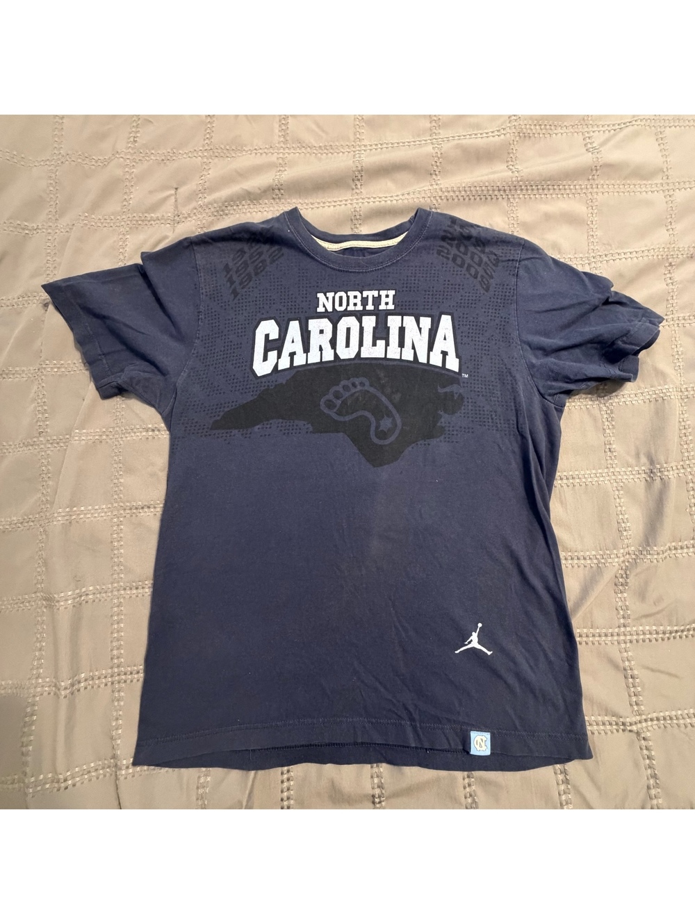 Nike North Carolina Tar Heels Navy Blue Cotton T-Shirt Size L